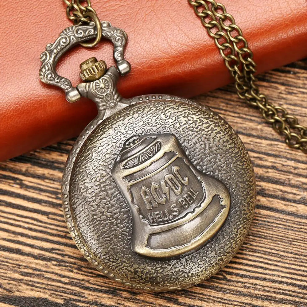AC/DC Hells Bell Antique Bronze Pocket Watch