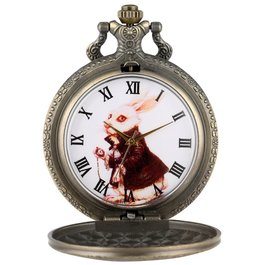 Alice in Wonderland White Rabbit Pocket Watch
