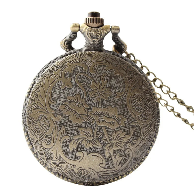Antique Bronze Ornate Multi-Color Pocket Watch