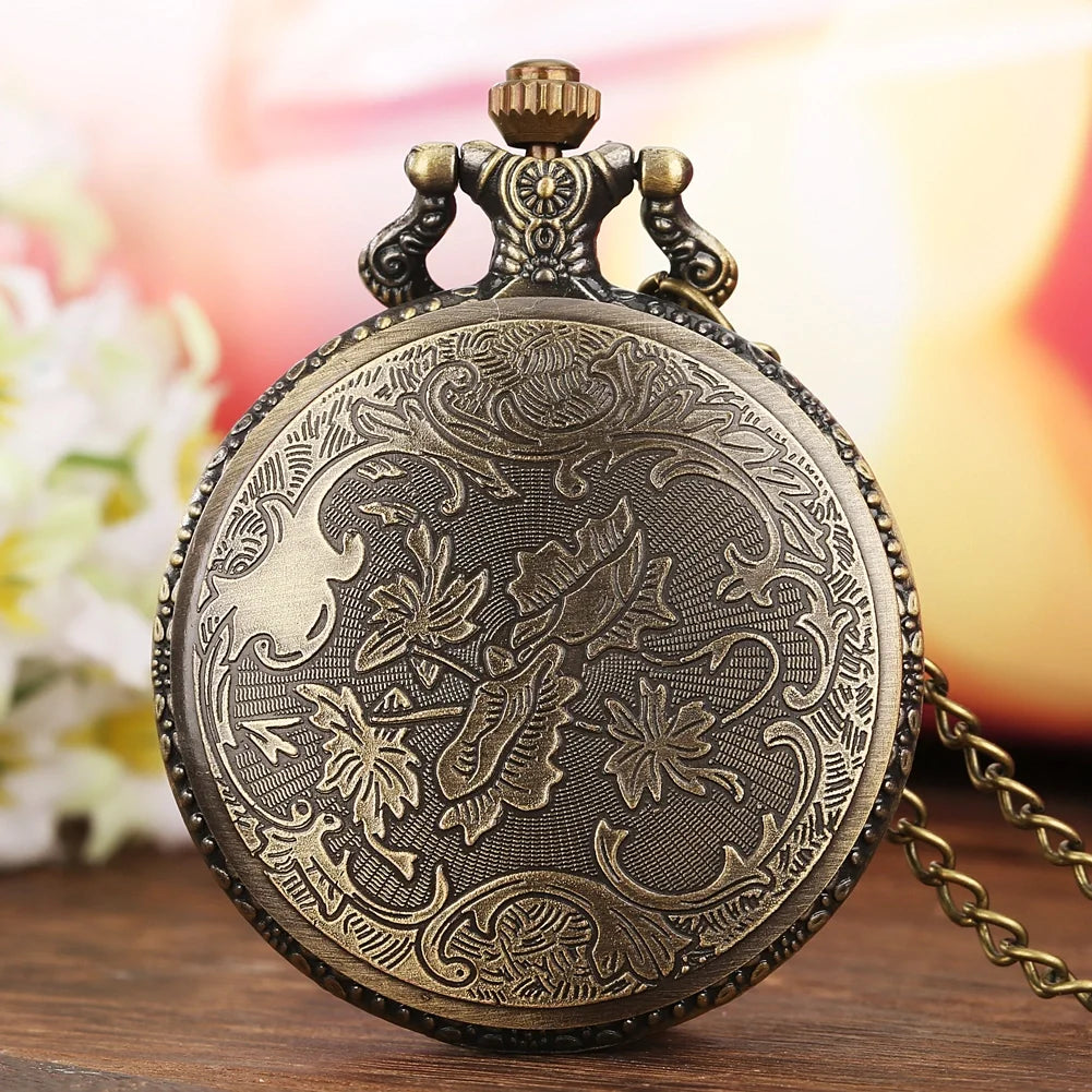 Vintage Antique Bronze London Eye Embossed Pocket Watch