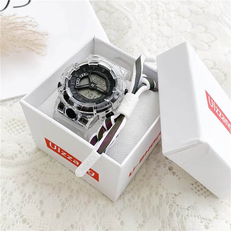 Multi-Color Transparent Digital Sport Watch