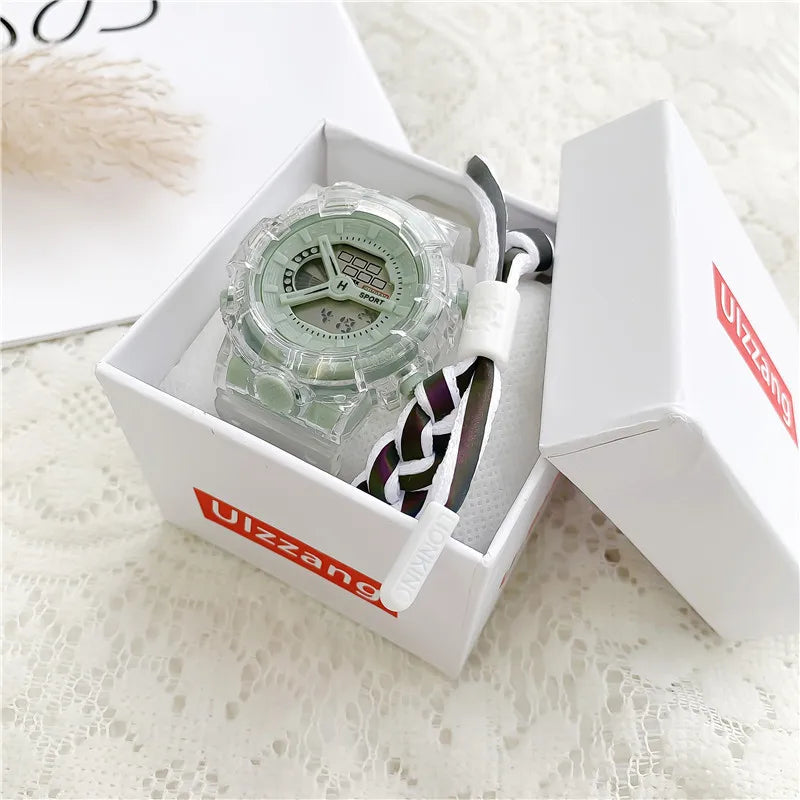 Multi-Color Transparent Digital Sport Watch