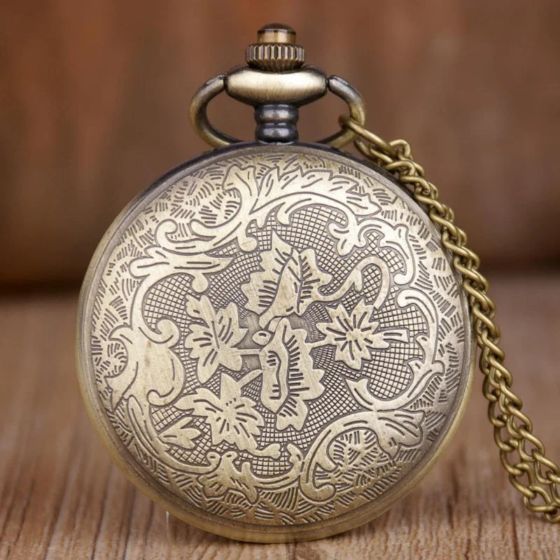 Antique Bronze Steampunk Compass Pocket Watch
