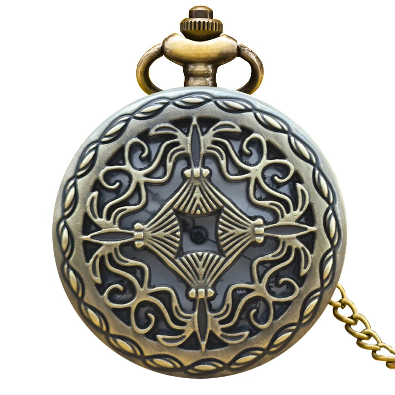 Antique Brass Filigree Skeleton Pocket Watch