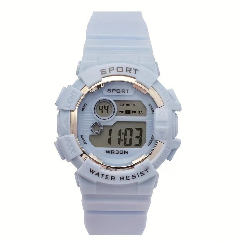 Aqua Blue Water Resistant Digital Sports Watch