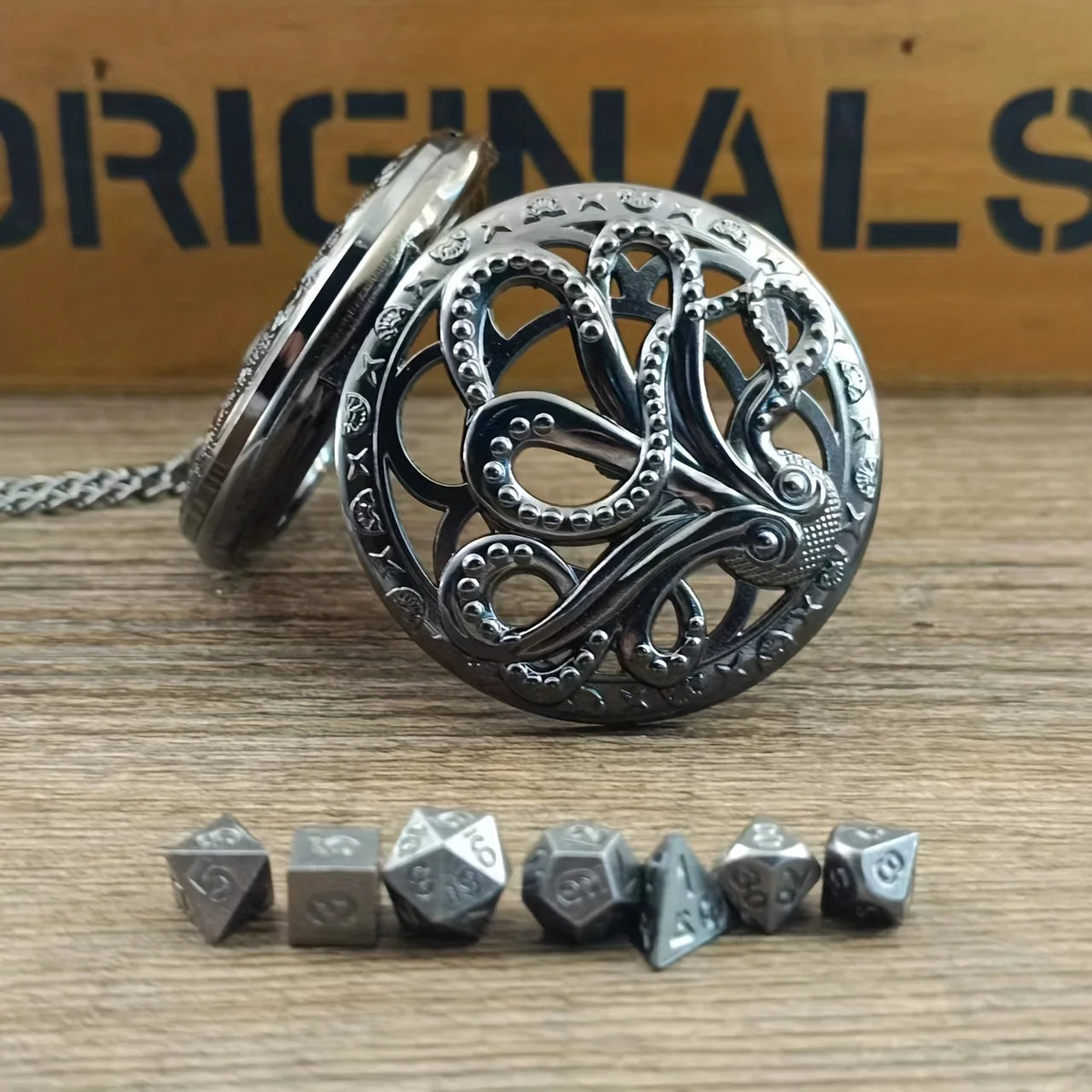 Steampunk Gunmetal Kraken Pocket Watch