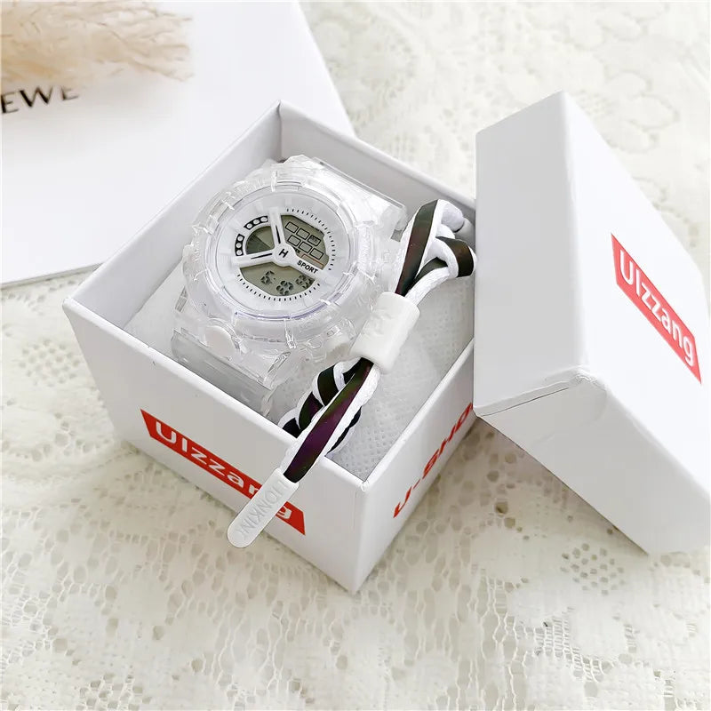 Multi-Color Transparent Digital Sport Watch