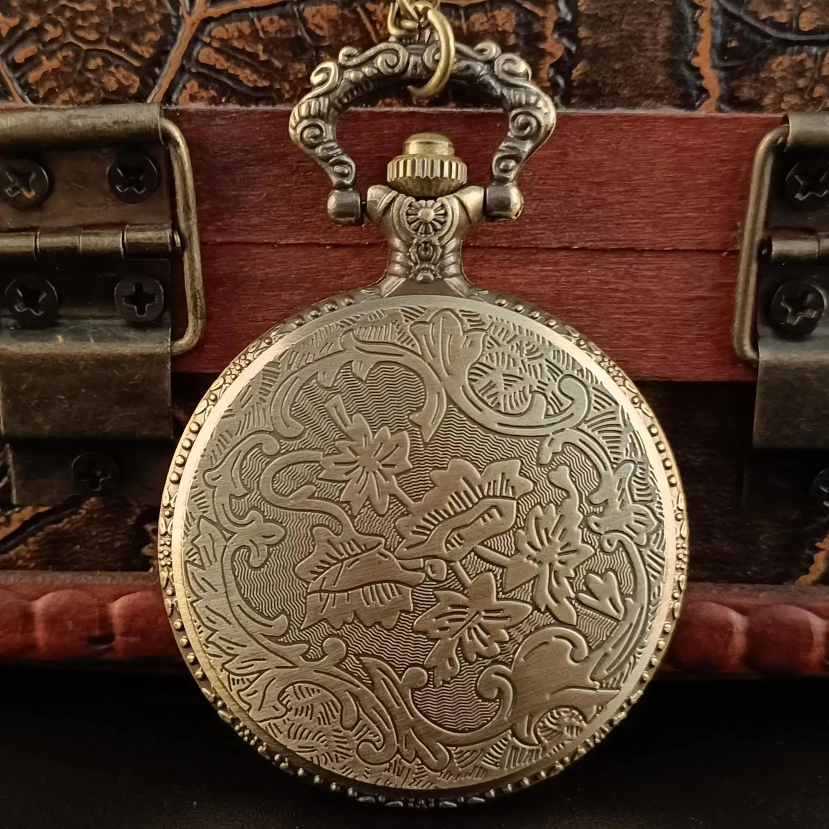 Antique Bronze Steampunk Compass Pocket Watch