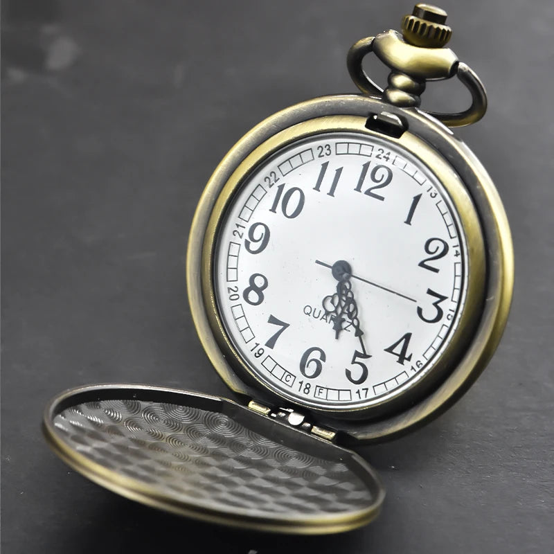 Bronze Pocket Watch with Longevity and Heart Border