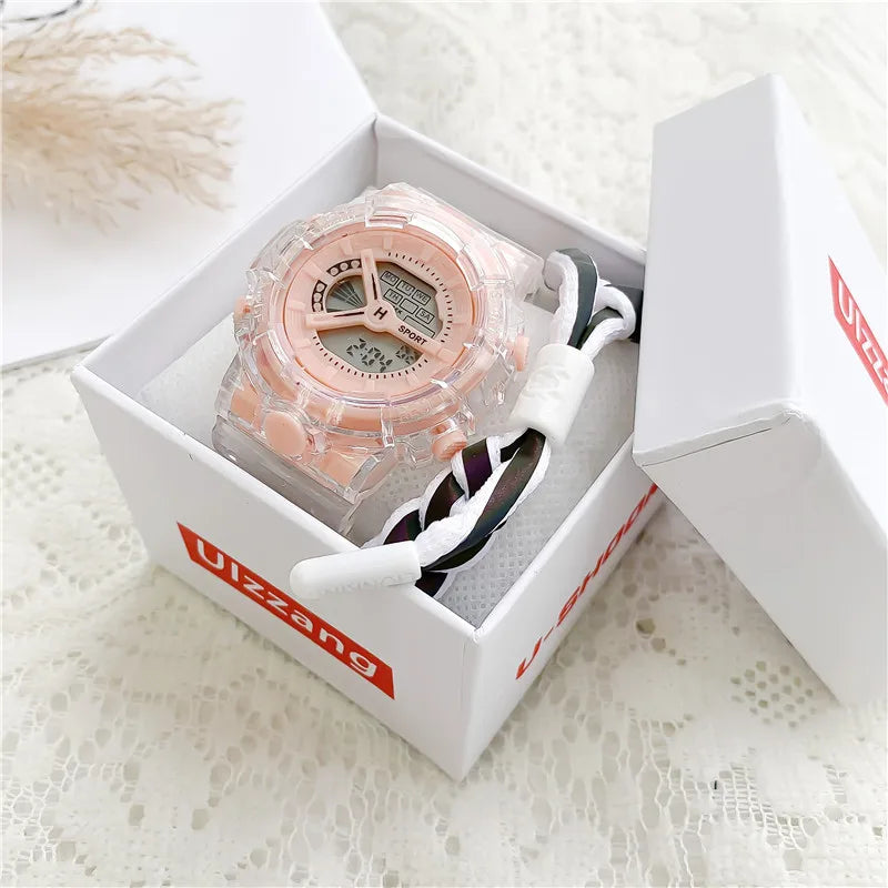 Multi-Color Transparent Digital Sport Watch