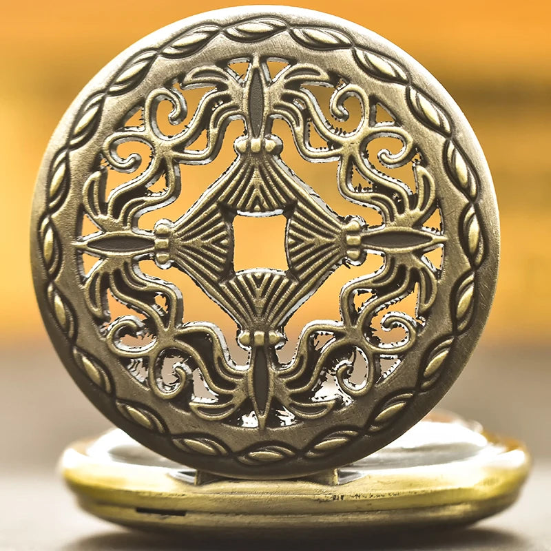 Antique Brass Filigree Skeleton Pocket Watch