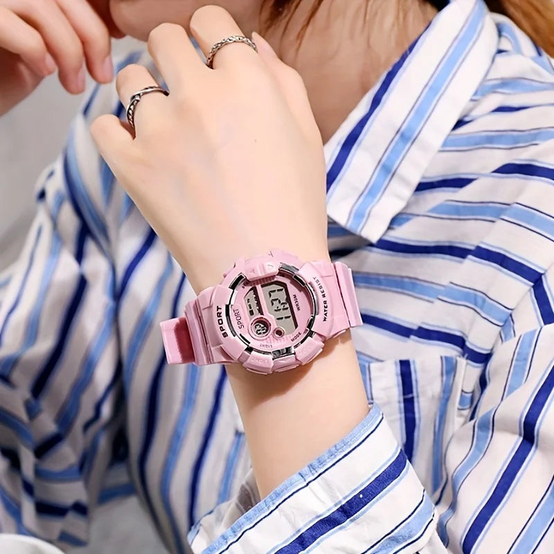 Aqua Blue Water Resistant Digital Sports Watch
