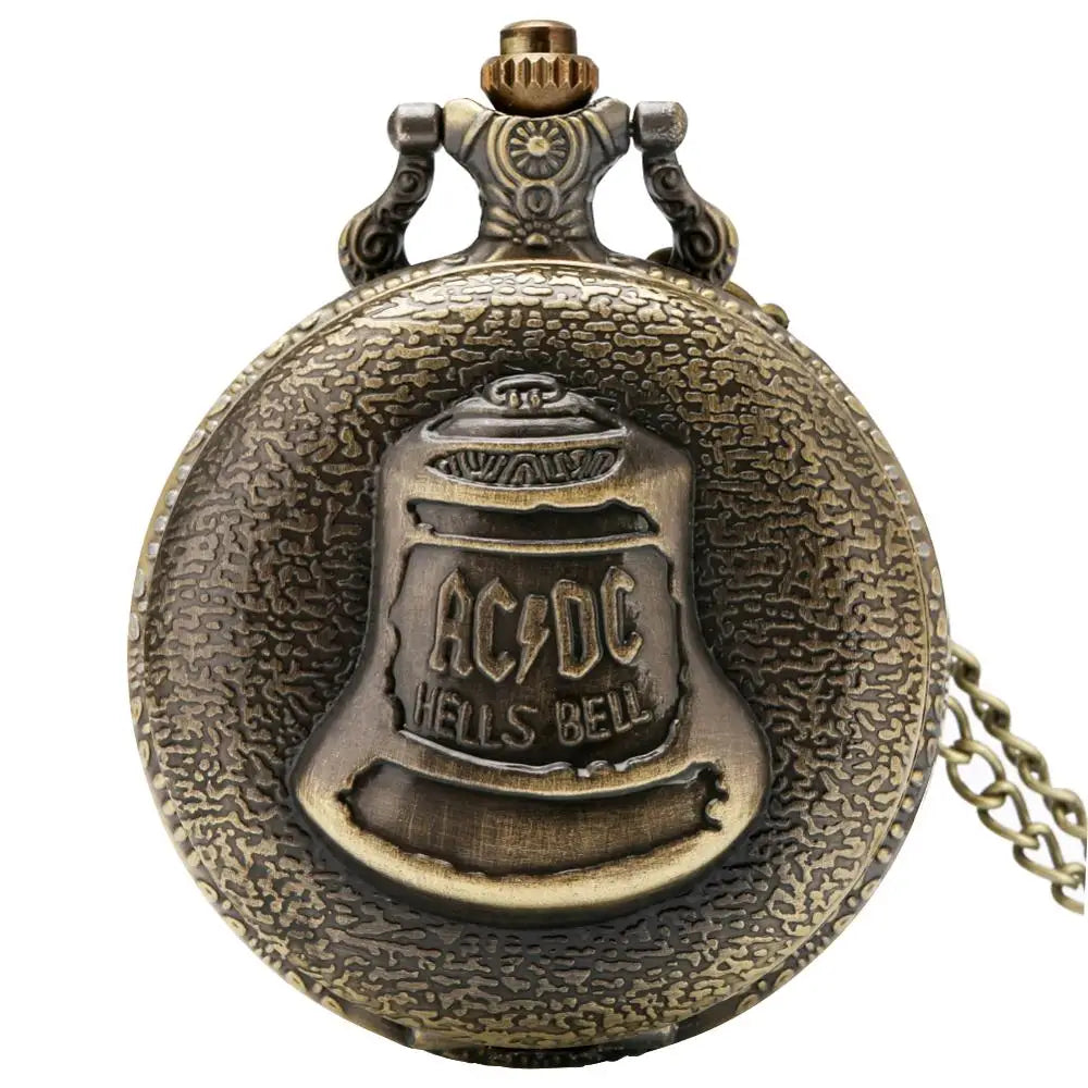 AC/DC Hells Bell Antique Bronze Pocket Watch