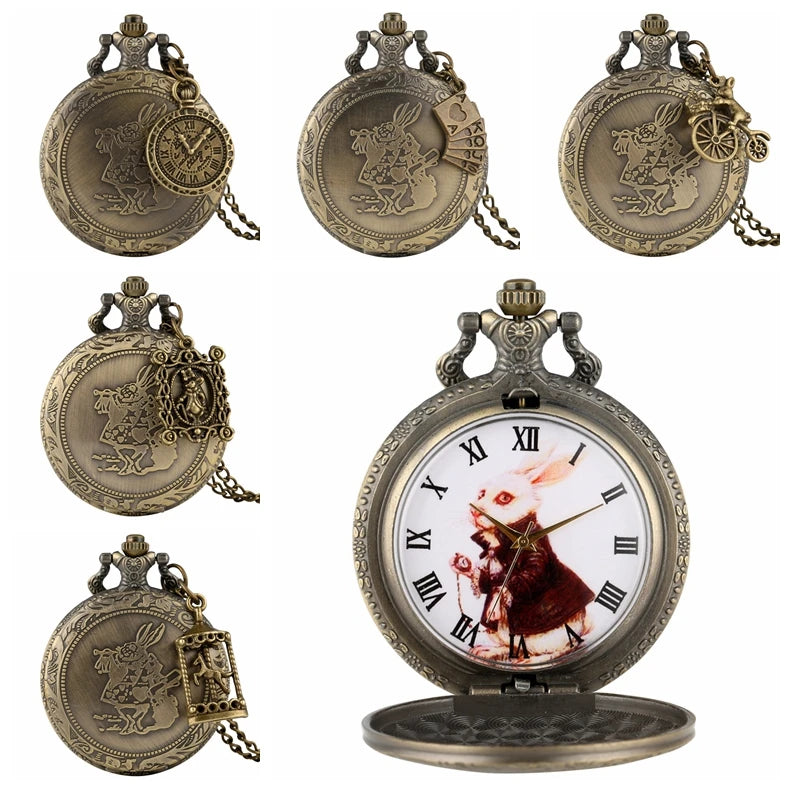 Alice in Wonderland White Rabbit Pocket Watch