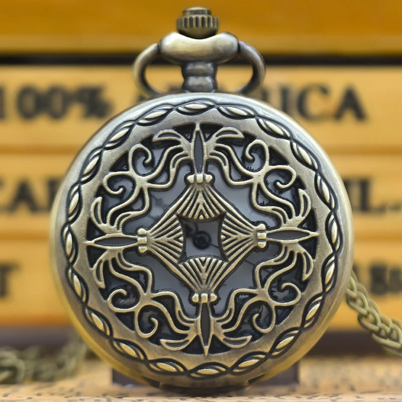 Antique Brass Filigree Skeleton Pocket Watch