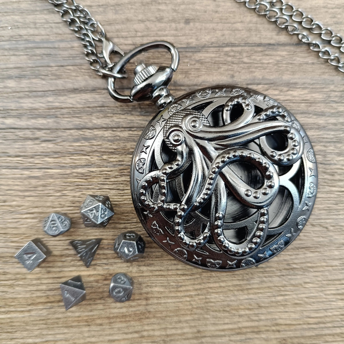 Steampunk Gunmetal Kraken Pocket Watch